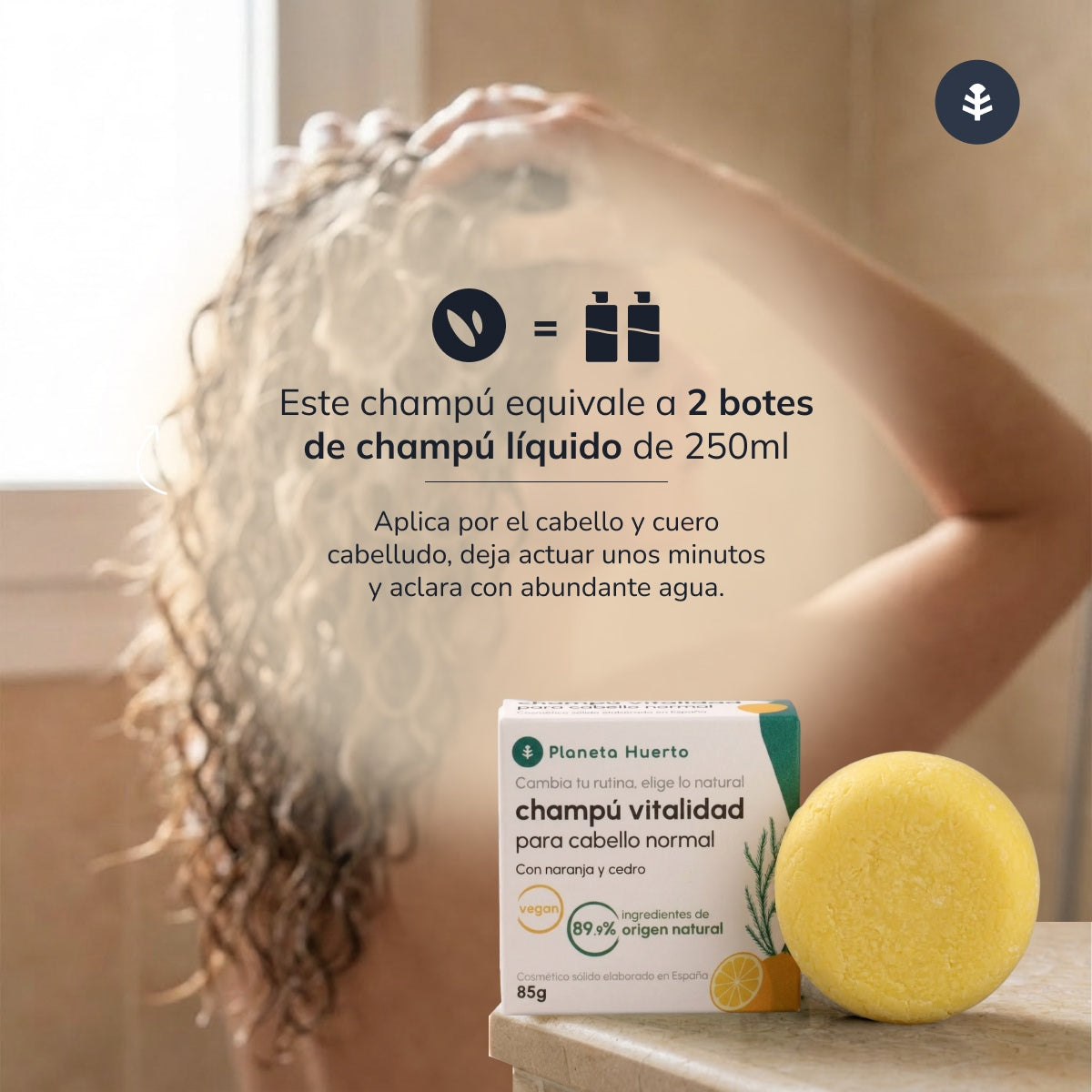 Planeta Huerto Shampoo all'arancia e al cedro per capelli normali 85 g