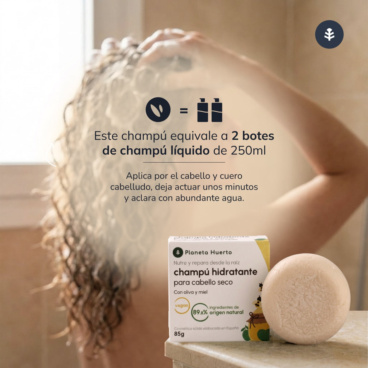 Planeta Huerto Olive & Honey Shampoo solido idratante 85 gr