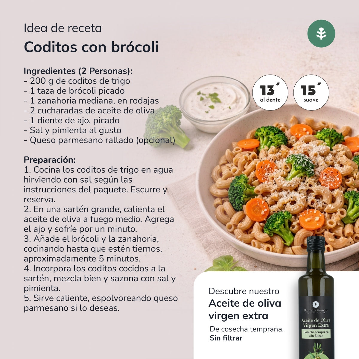 Grano coditos ECO Planeta Huerto 500gr