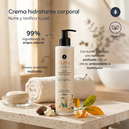 Crema idratante corpo al burro di karité e arancia Planeta Huerto 200 ml