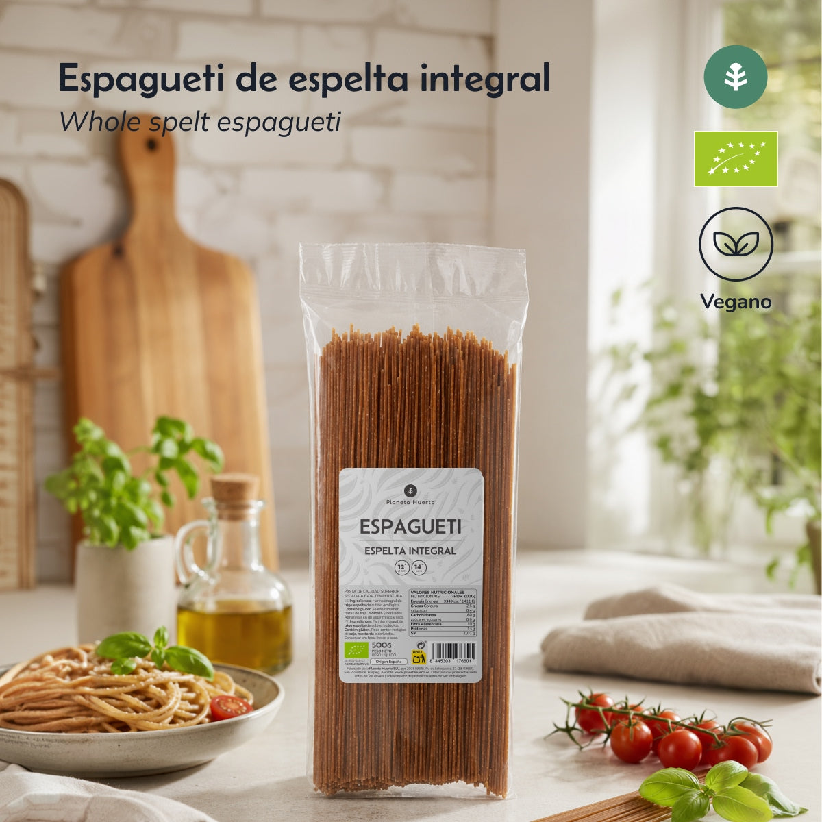 Spaghetti integrali di farro ECO Planeta Huerto 500gr