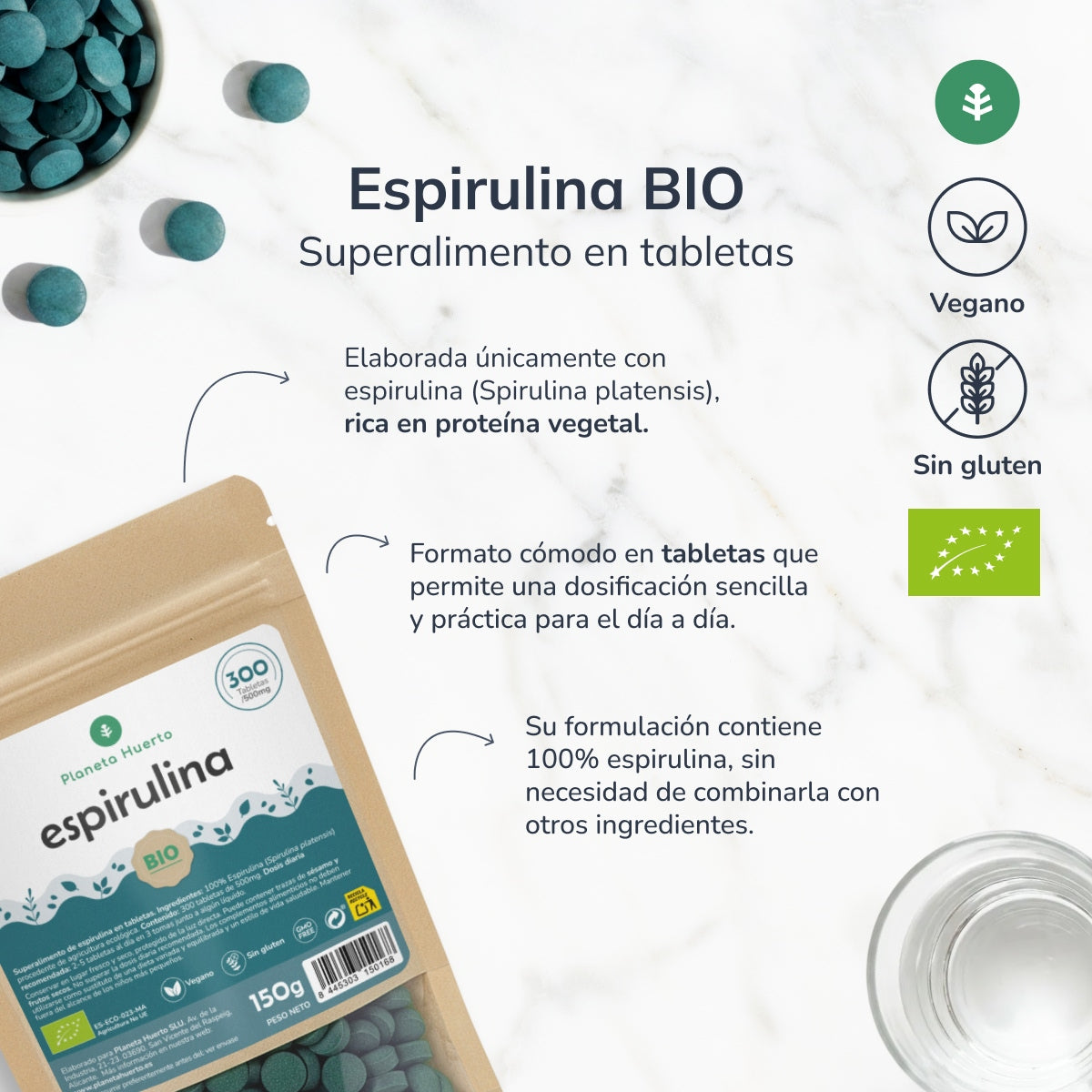 Spirulina biologica 500mg Planet Orchard 300 compresse