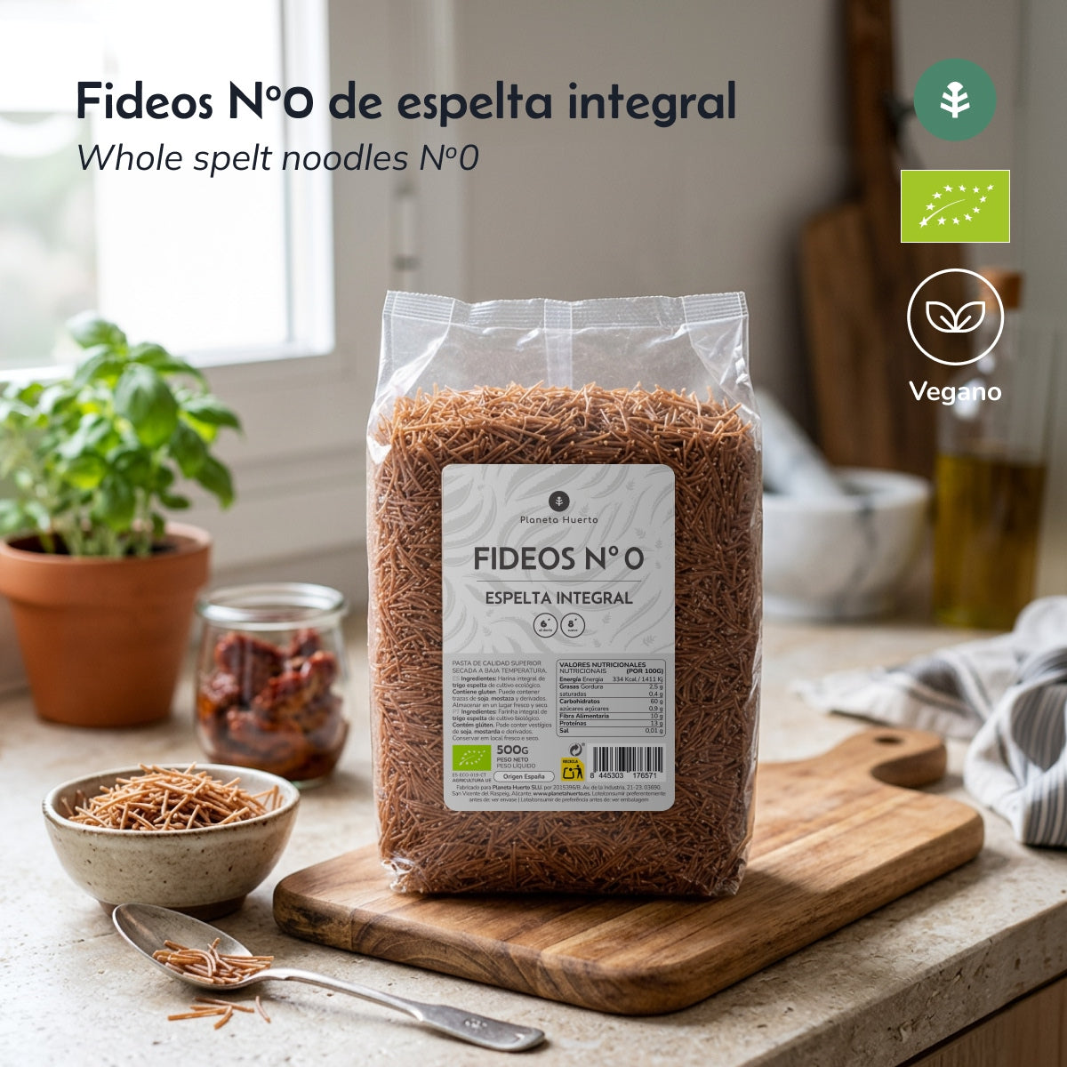 Tagliatelle integrali di farro nº0 ECO Planeta Huerto 500gr