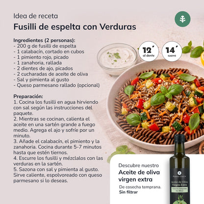 Fusilli de espelta integral ECO Planeta Huerto 500gr