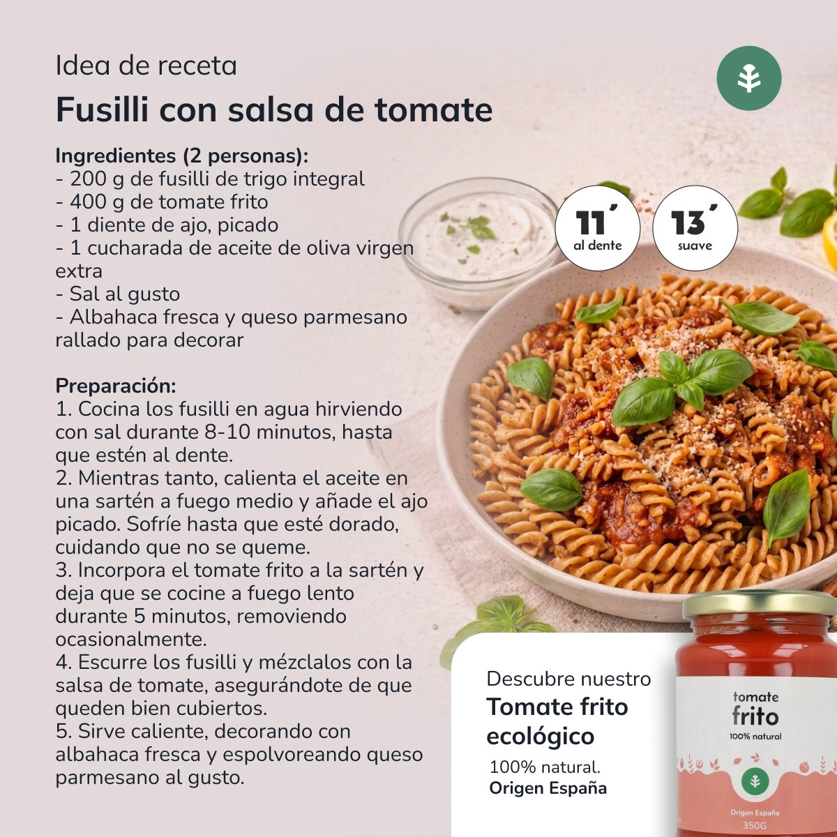 Fussilli integrali ECO Planeta Huerto 500gr