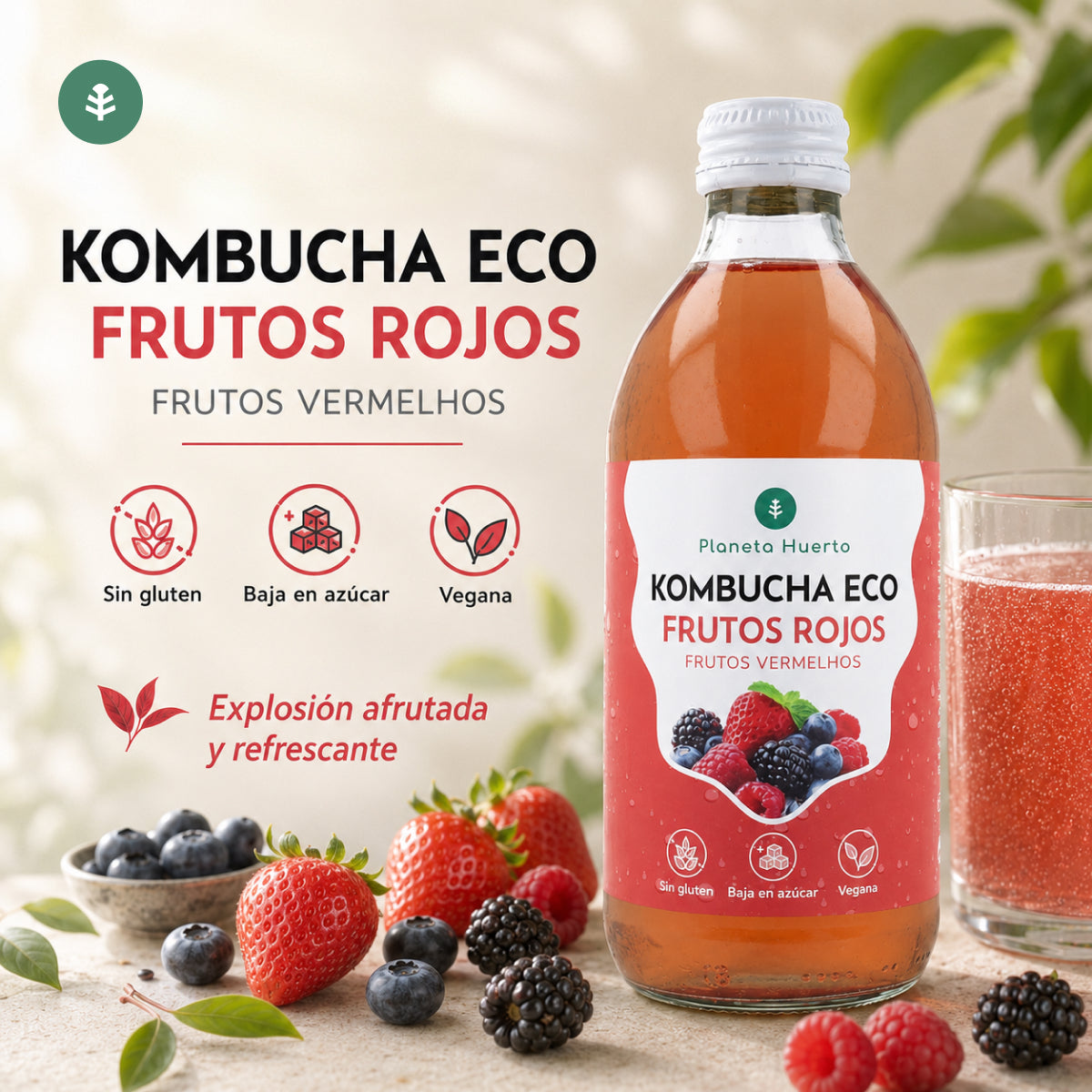 Kombucha ECO Frutti Rossi Planet Orchard 330 ml