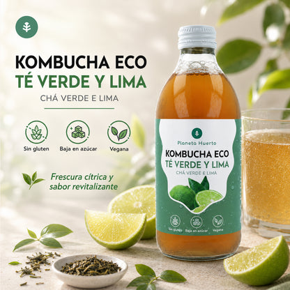 Kombucha ECO tè verde e lime Planeta Huerto 330 ml