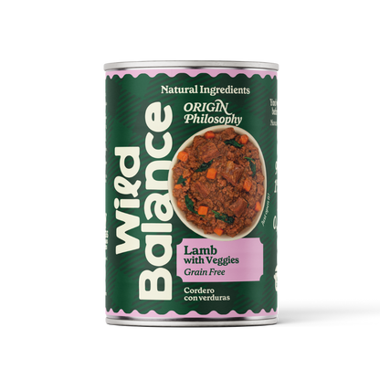 Menu completo BARF di agnello per cani, Wild Balance, 400 g