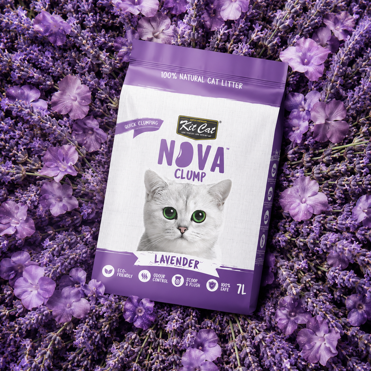 Kit Cat Arena Eco SoyaClump - Lavanda 7 L Sabbia per gatti