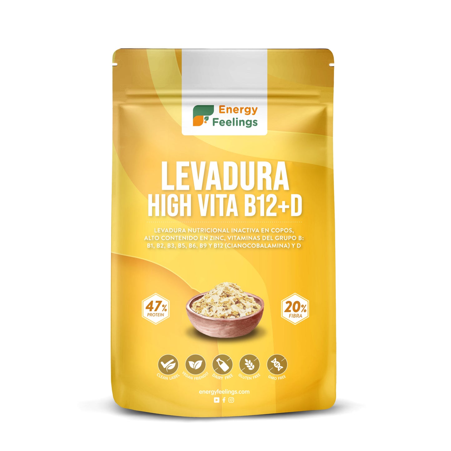 Confezione da 2 lieviti nutrizionali ad alto contenuto di vitamina D Energy Feelings 1 kg