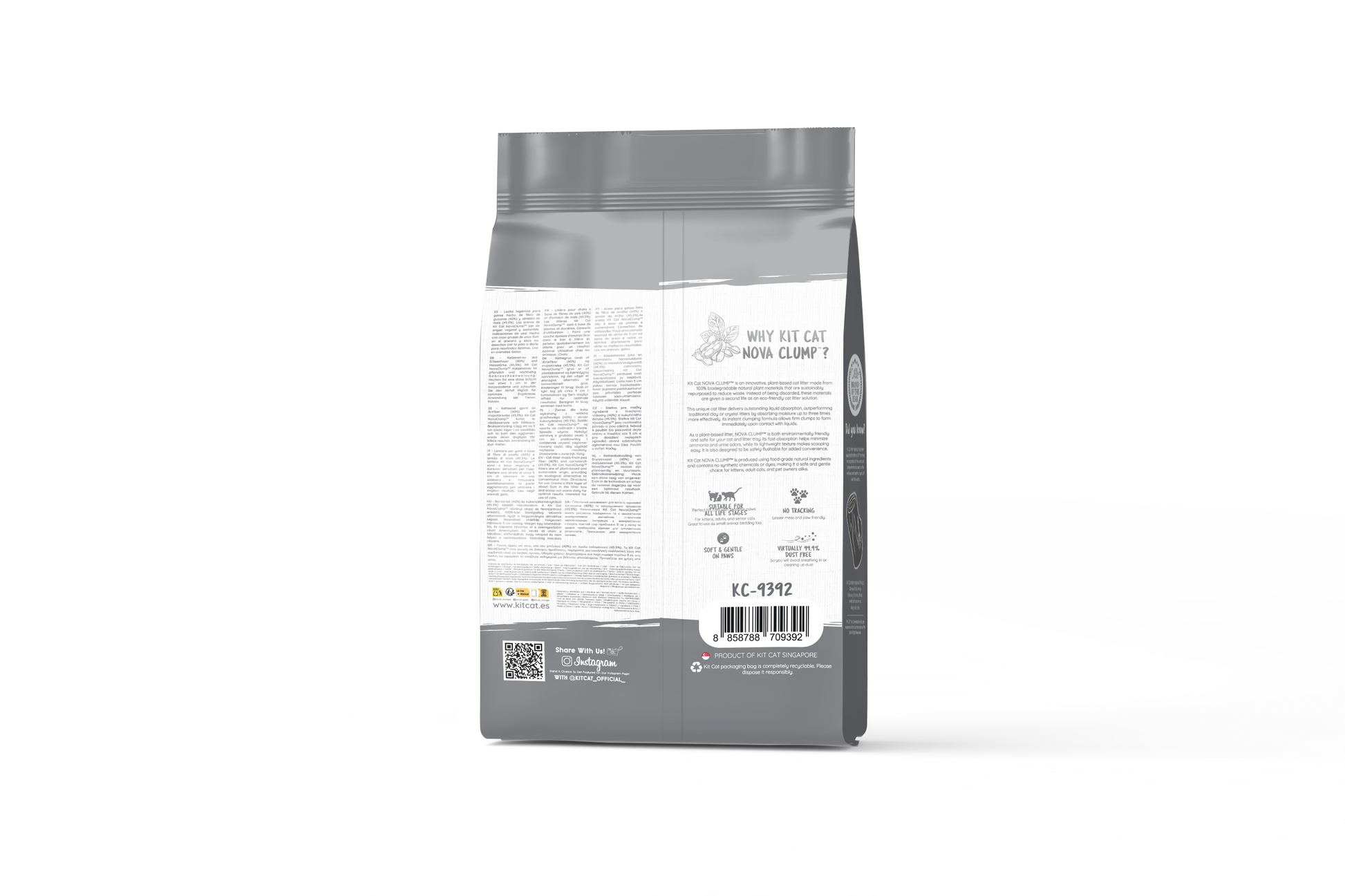 Kit Cat Arena Eco SoyaClump - Charcoal 7 L Sabbia per gatti