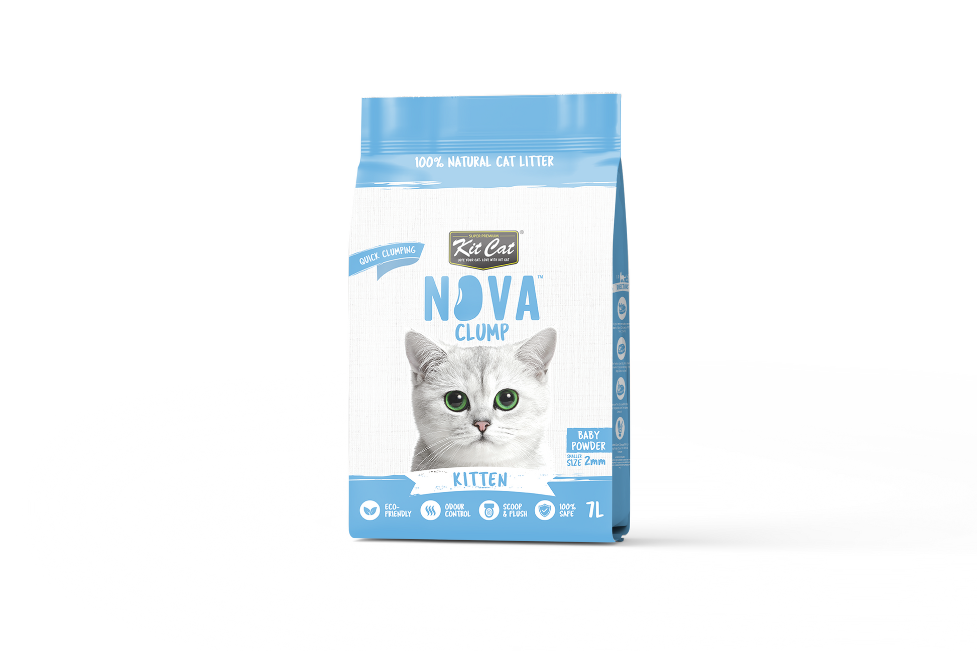 Kit Cat Arena Eco SoyaClump - Kitten Baby Powder 7 L Sabbia per gatti