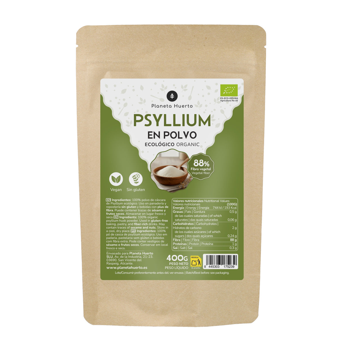 Polvere di psillio Eco Planeta Huerto 400 g