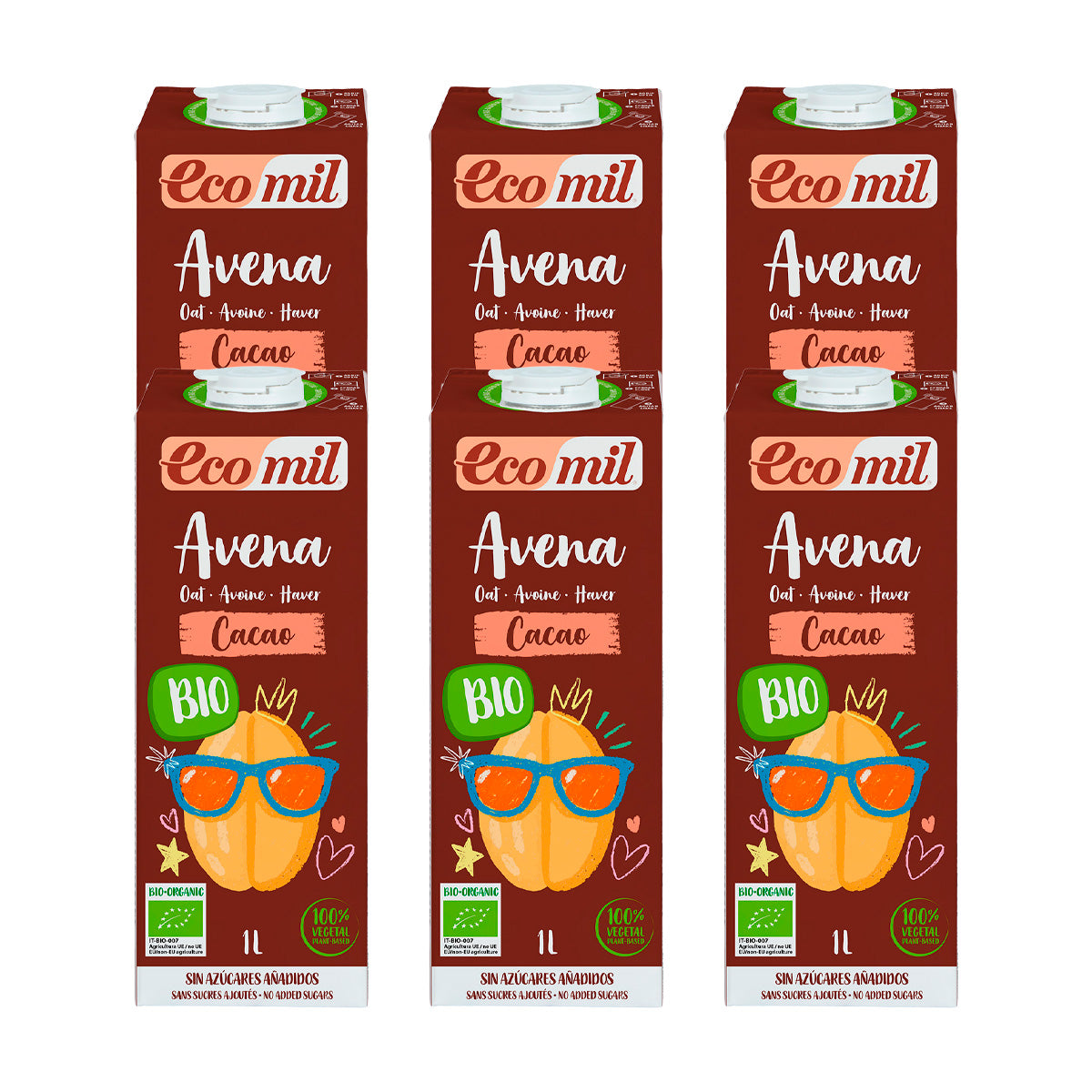 Confezione da 6 bevande all'avena Choco NaturGreen 1 L