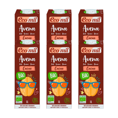 Confezione da 6 bevande all'avena Choco NaturGreen 1 L