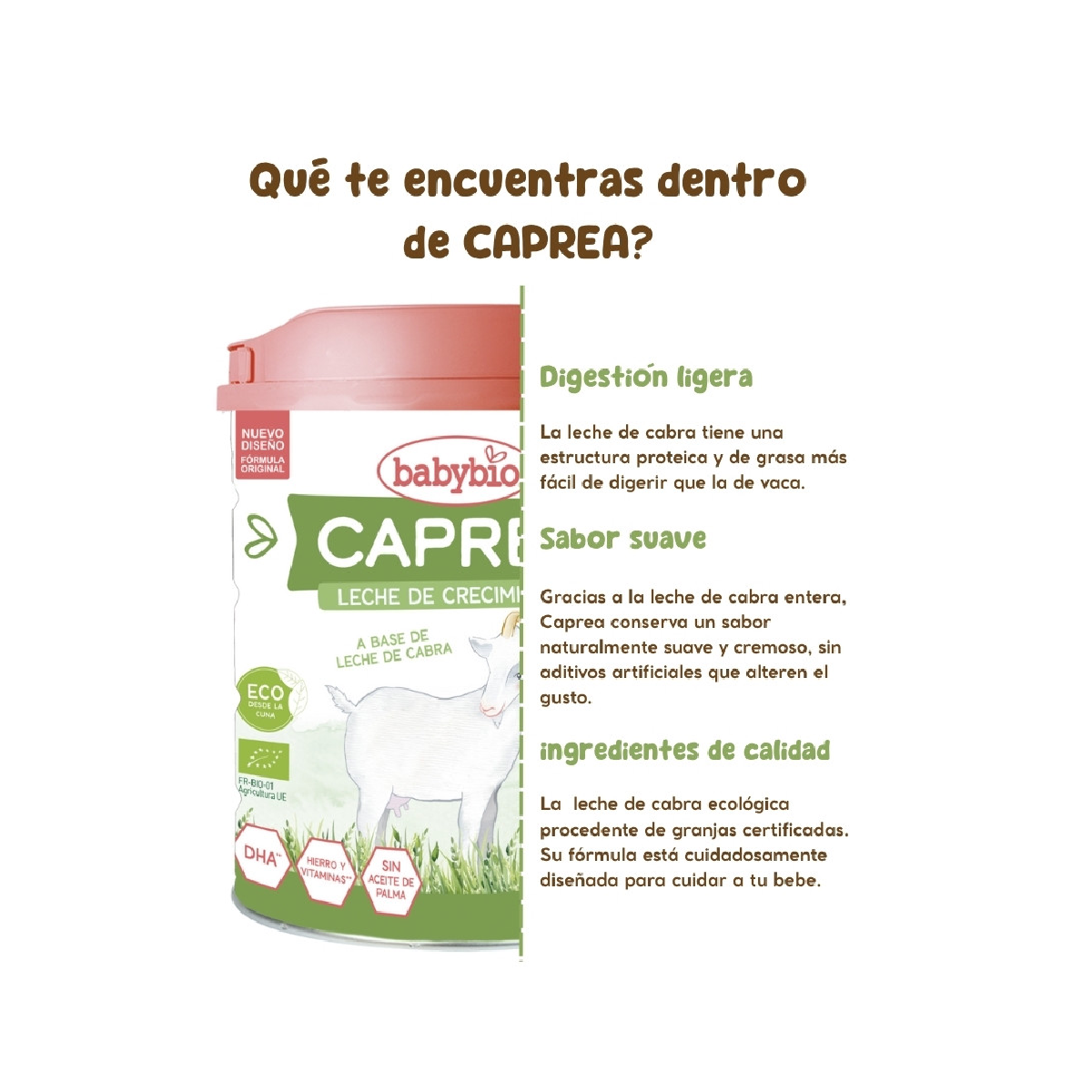 Latte di capra BIO Caprea 3 (da 12 mesi a 3 anni)  Biologico 800 g Babybio
