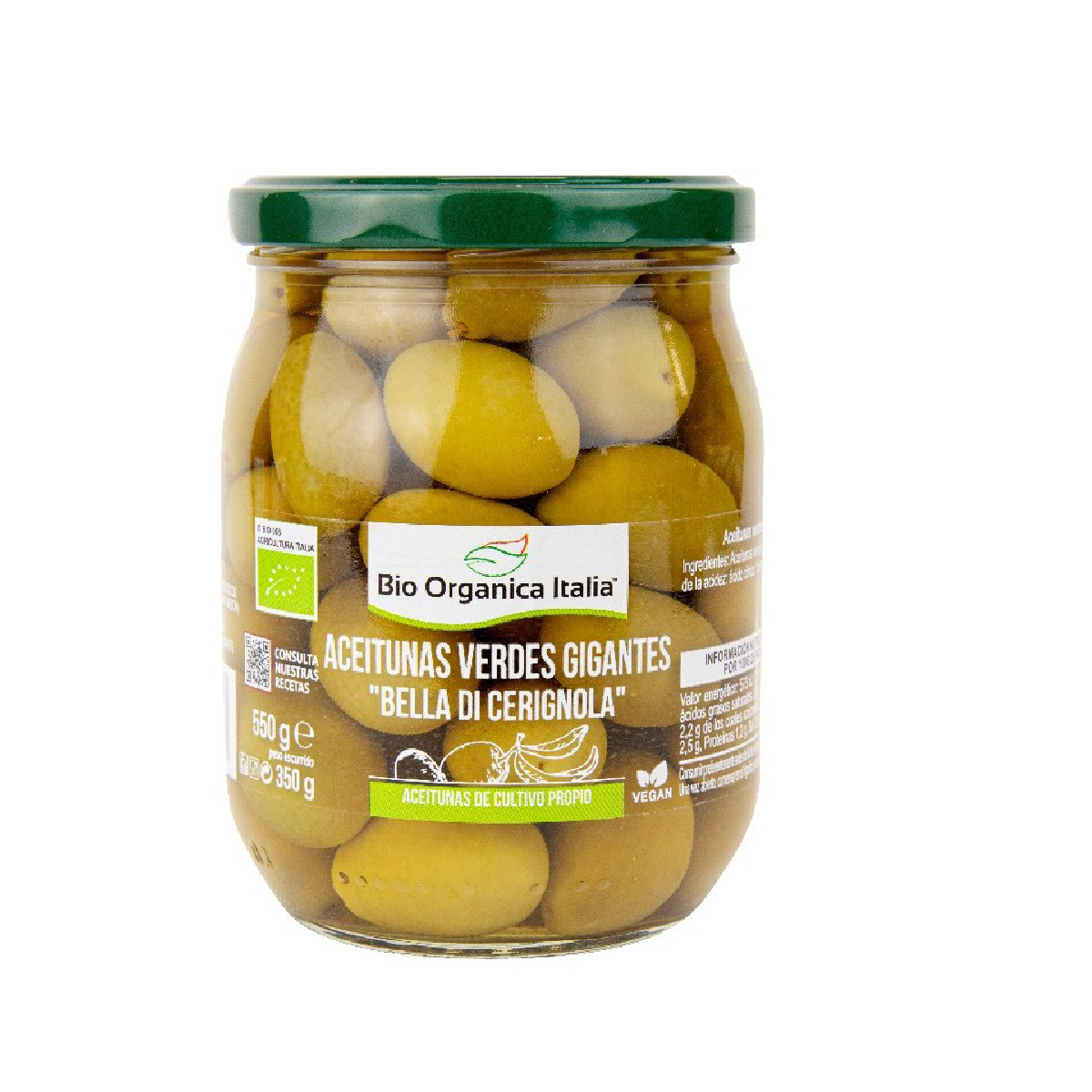 Olive verdi giganti Bio Organica Italia 550 g