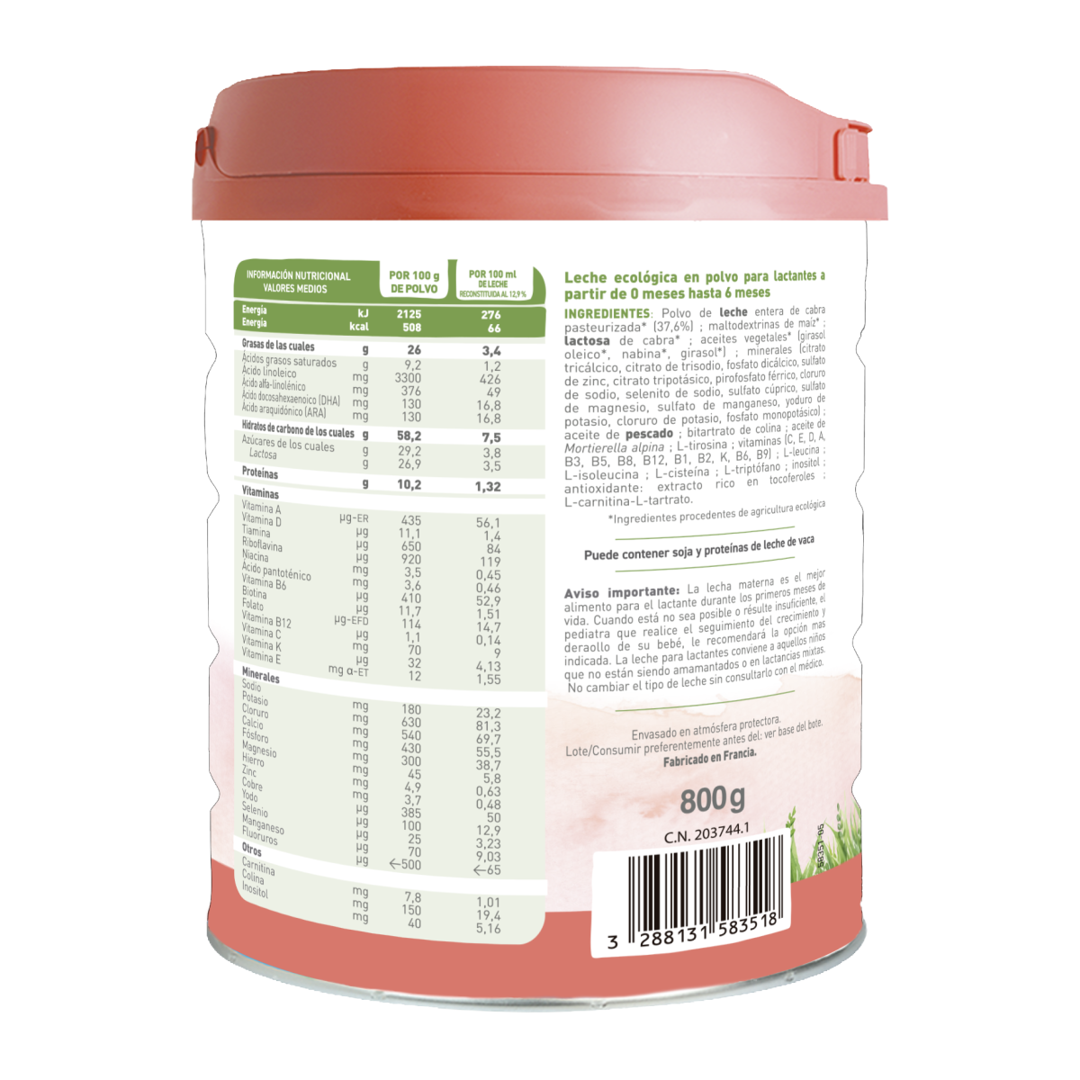 Latte di capra BIO Caprea 1 (da 0 a 6 mesi) Ecologico Babybio 800 g