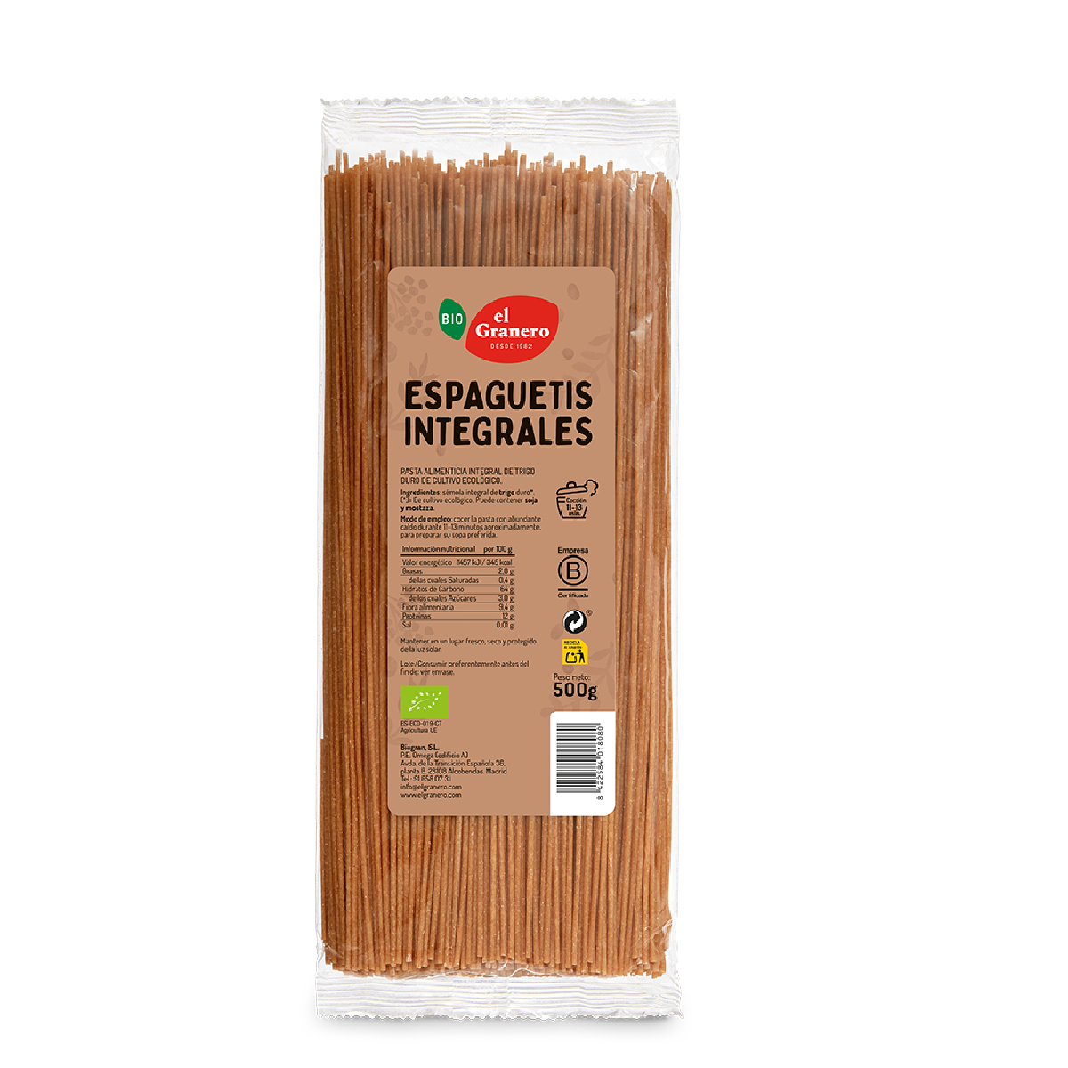 Spaghetti integrali El Granero 500 g