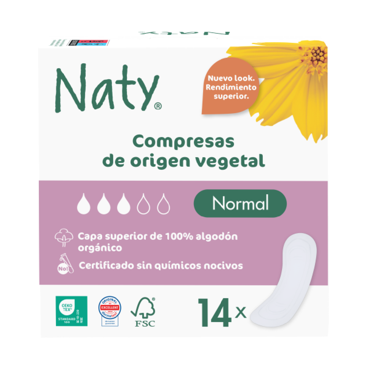 Assorbenti senza ali Normal Naty 14 pezzi