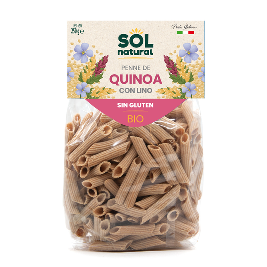 Maccheroni di quinoa con semi di lino biologici senza glutine Sol Natural 250 g