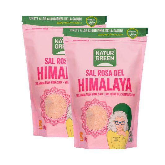 Confezione da 2 confezioni di sale rosa dell'Himalaya fine Naturgreen 1 kg