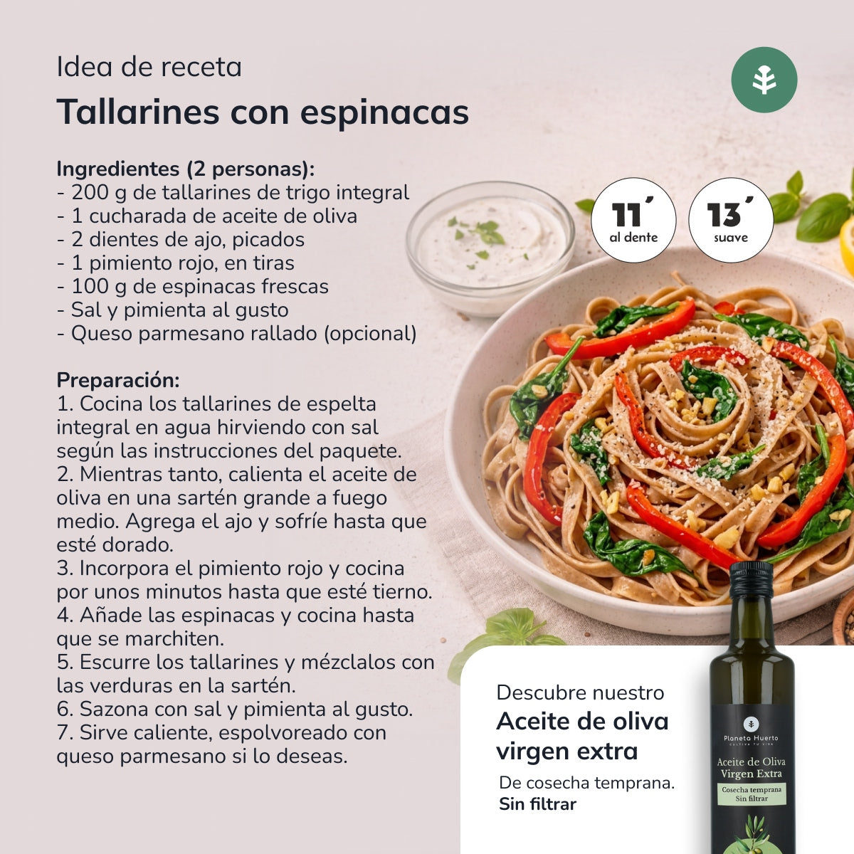 Tagliatelle integrali ECO Planeta Huerto 500g