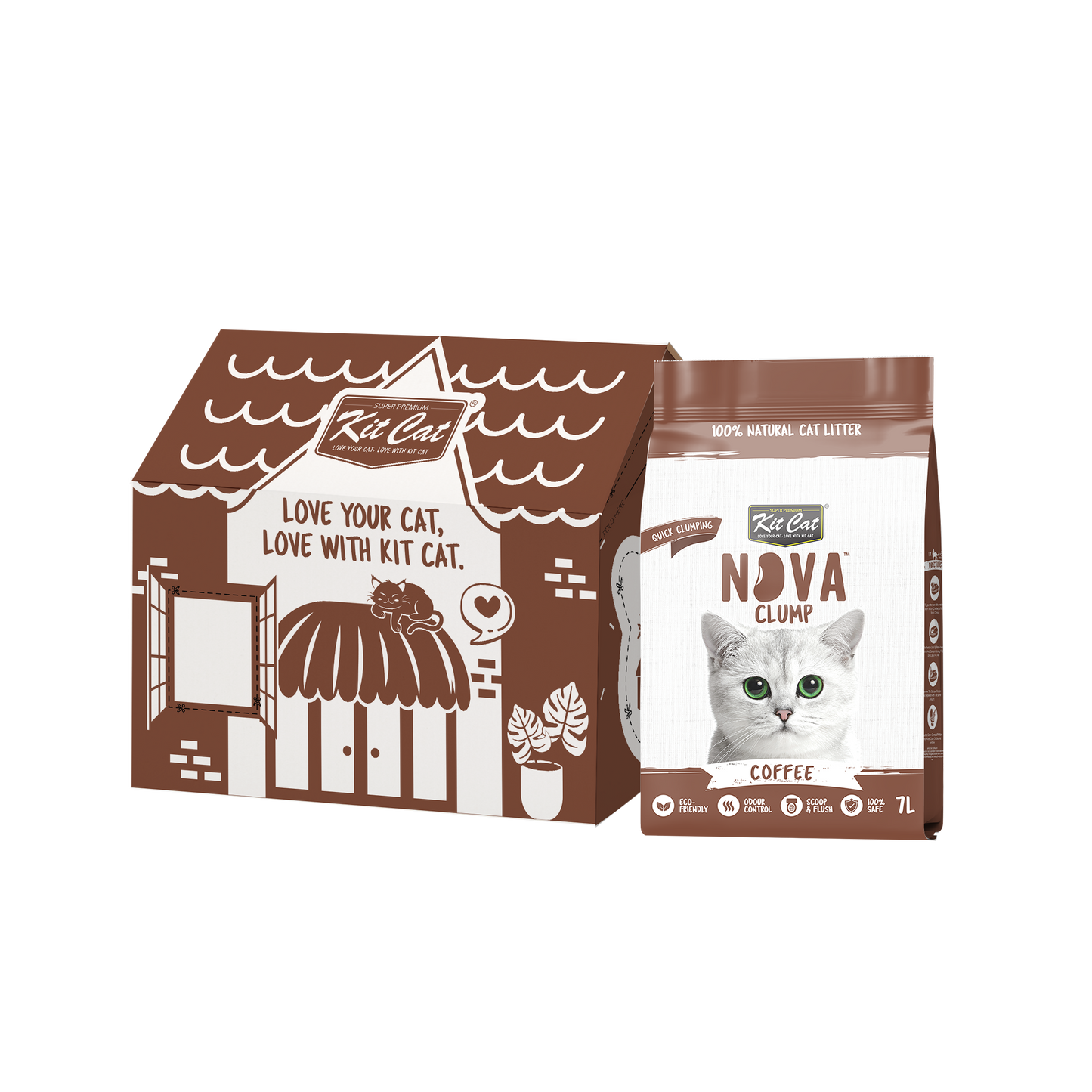 Kit Cat Arena Eco SoyaClump - Coffee 7 L Sabbia per gatti