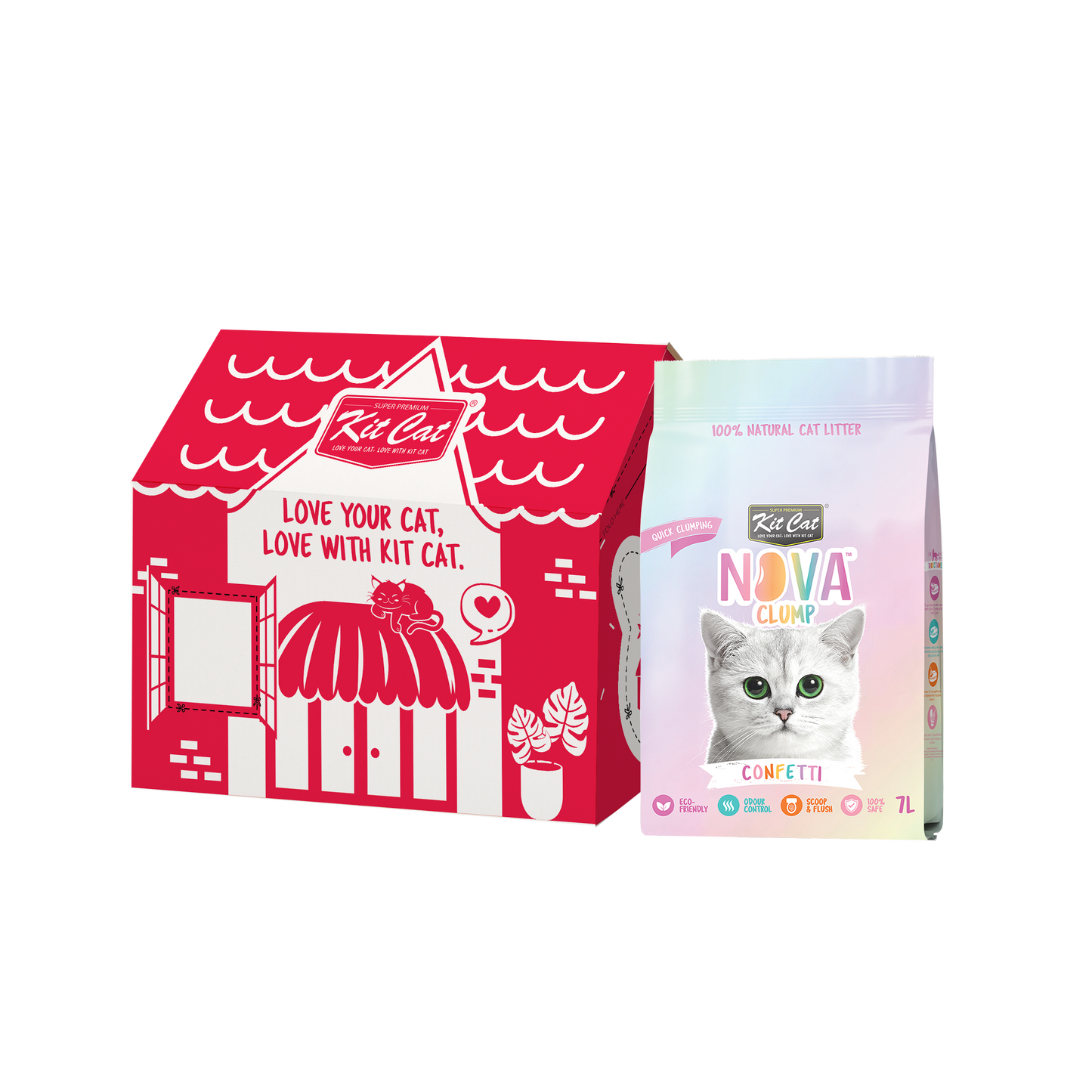 Kit Cat Arena Eco SoyaClump - Confetti 7 L Sabbia per gatti