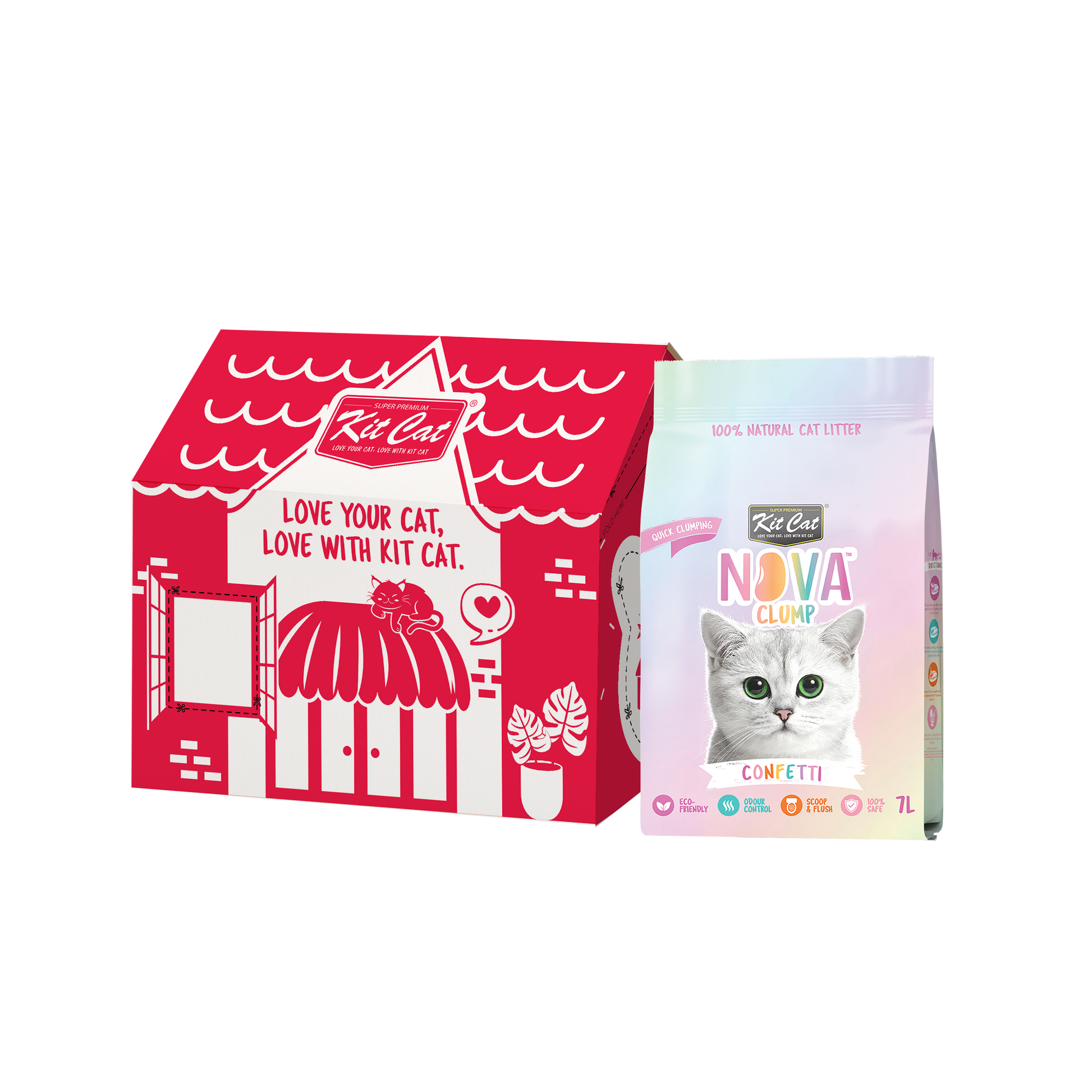 Kit Cat Arena Eco SoyaClump - Confetti 7 L Sabbia per gatti