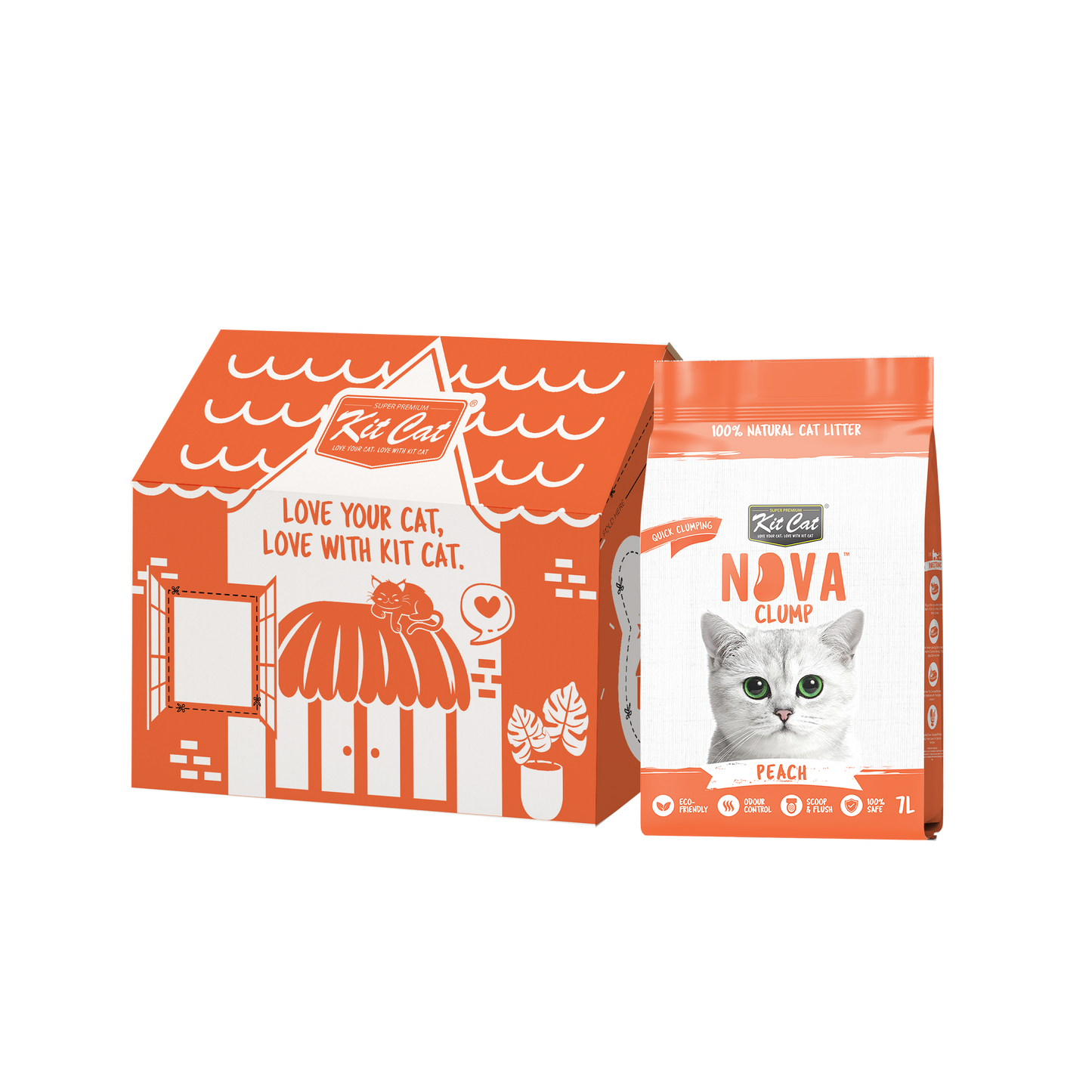 Kit Cat Arena Eco SoyaClump - Peach 7 L Sabbia per gatti