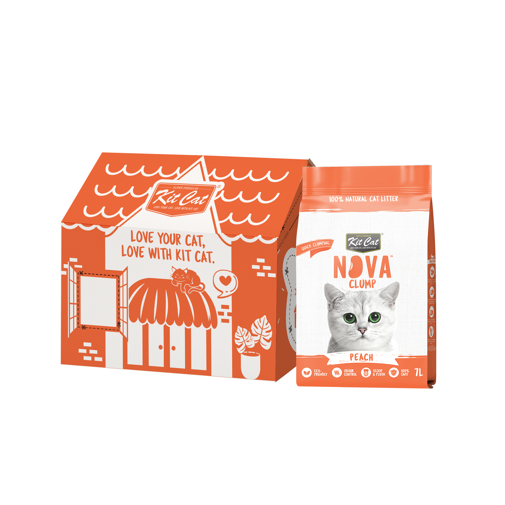 Kit Cat Arena Eco SoyaClump - Peach 7 L Sabbia per gatti