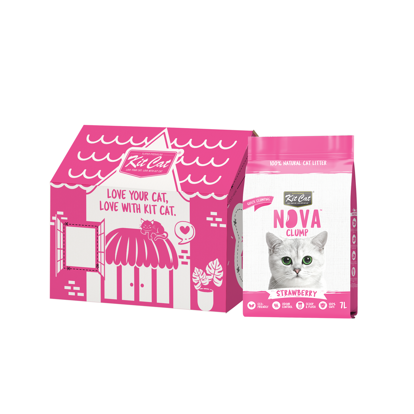 Kit Cat Arena Eco SoyaClump - Strawberry 7 L Sabbia per gatti