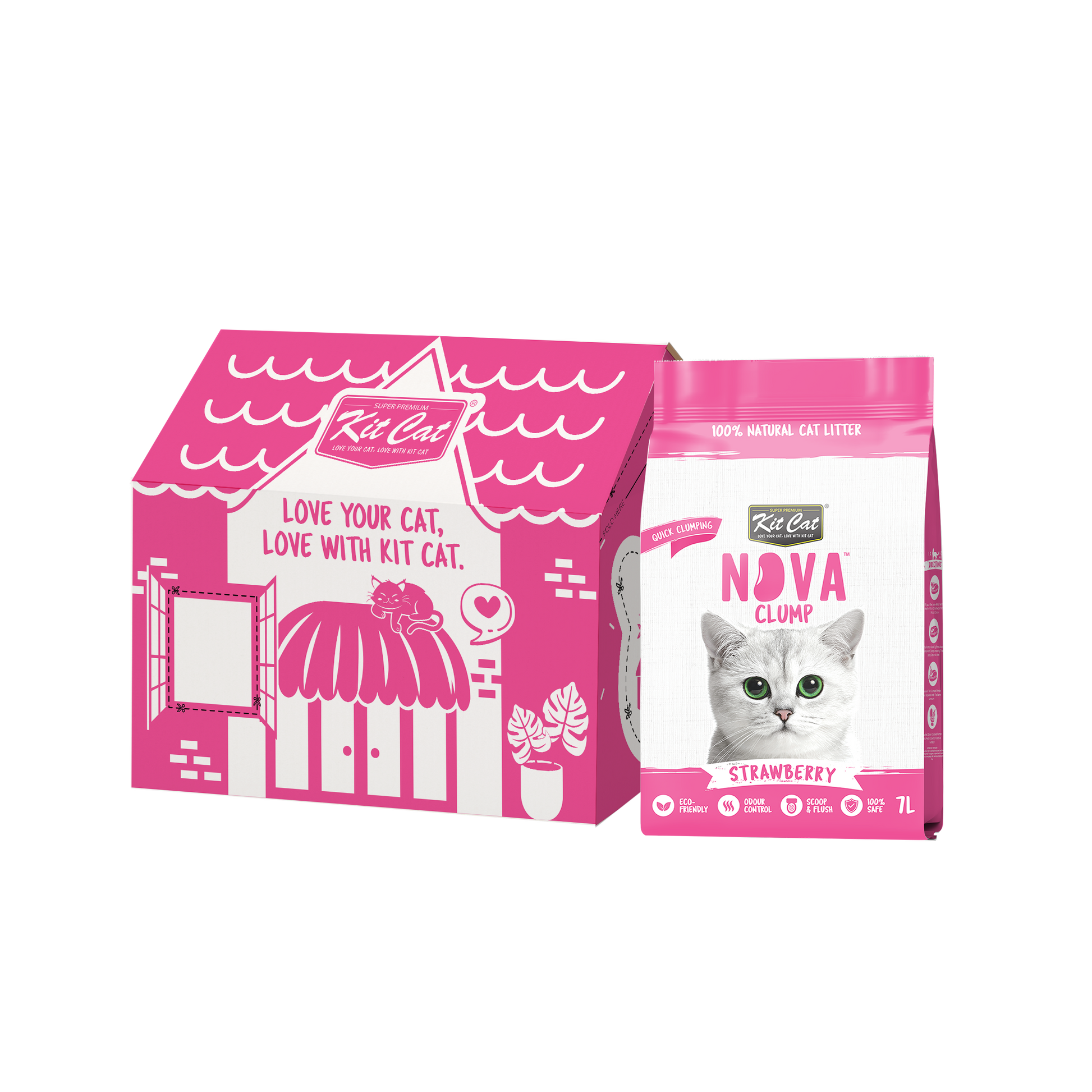 Kit Cat Arena Eco SoyaClump - Strawberry 7 L Sabbia per gatti