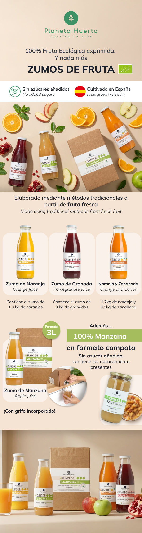 Succo di melograno 100% spremuta Eco Planeta Huerto 750ml