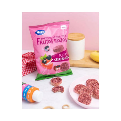 Tortitas de Arroz y Frutos rojos sin gluten 40 g-Hero Kids