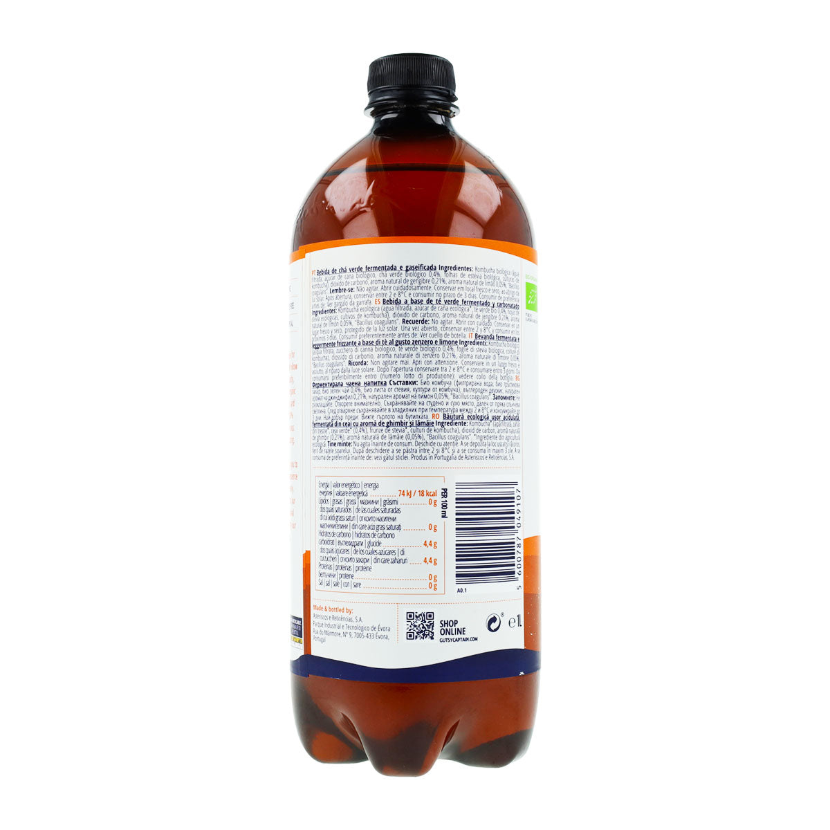 Bevanda Kombucha BIO Zenzero e Limone Captain Kombucha 1 L