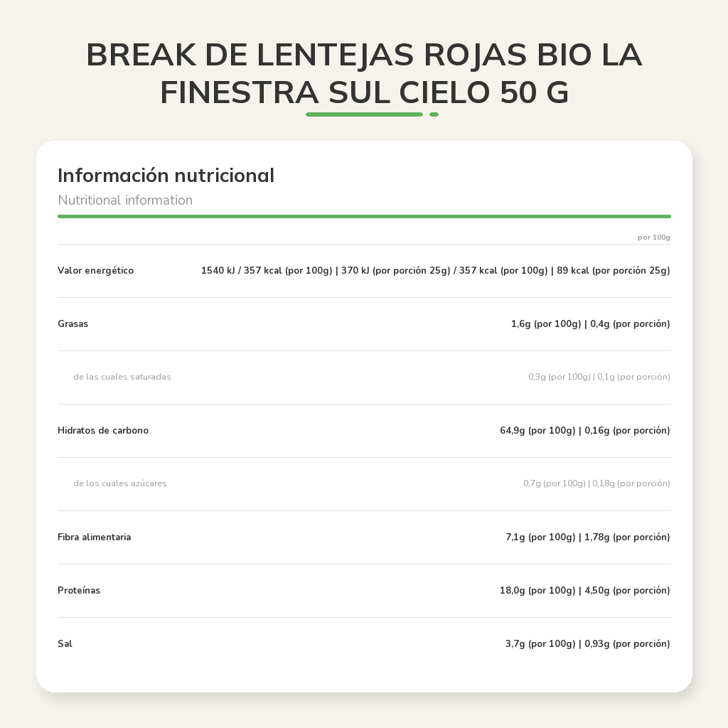 Información nutricional