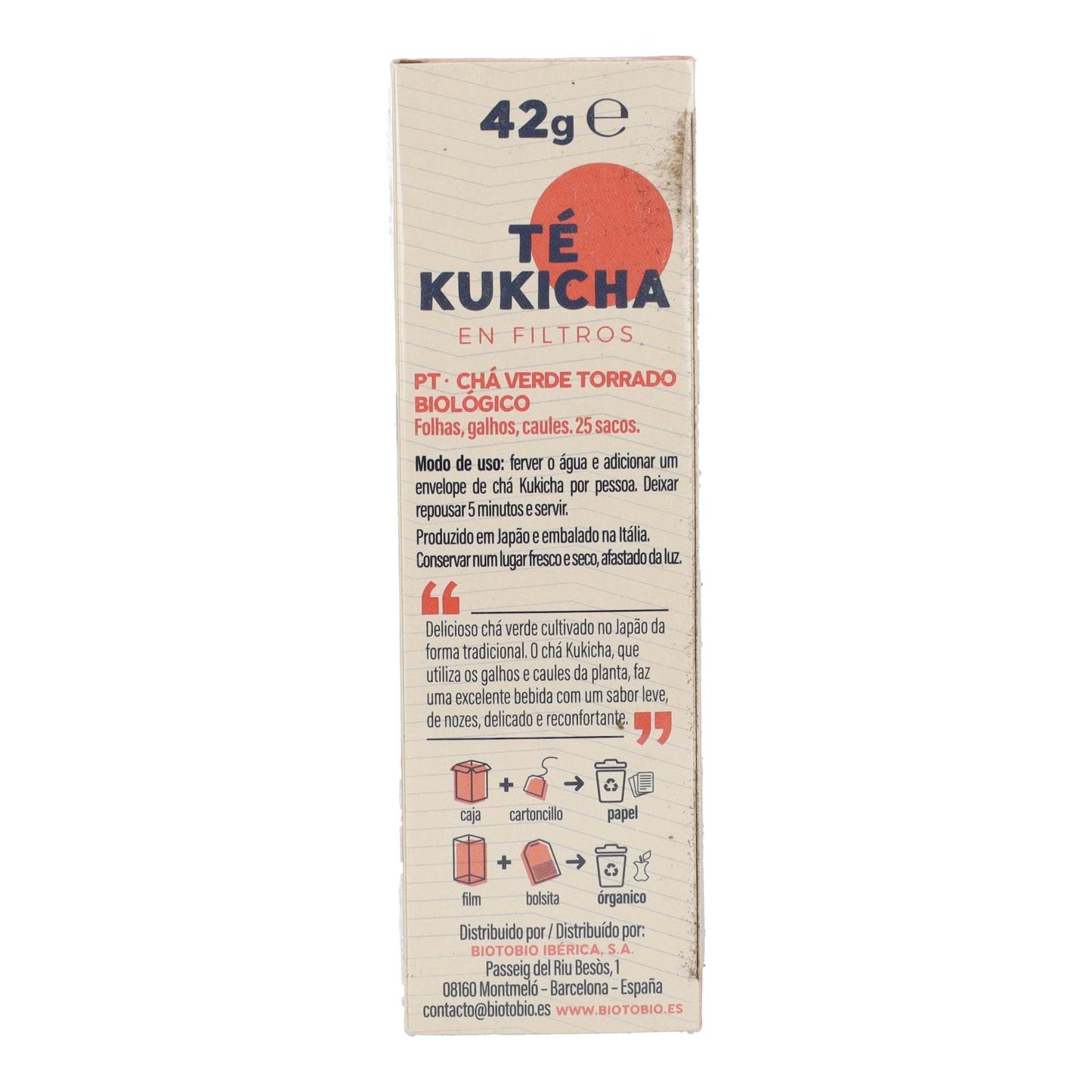 Té Kukicha en filtro BIO La Finestra Sul Cielo 42 g
