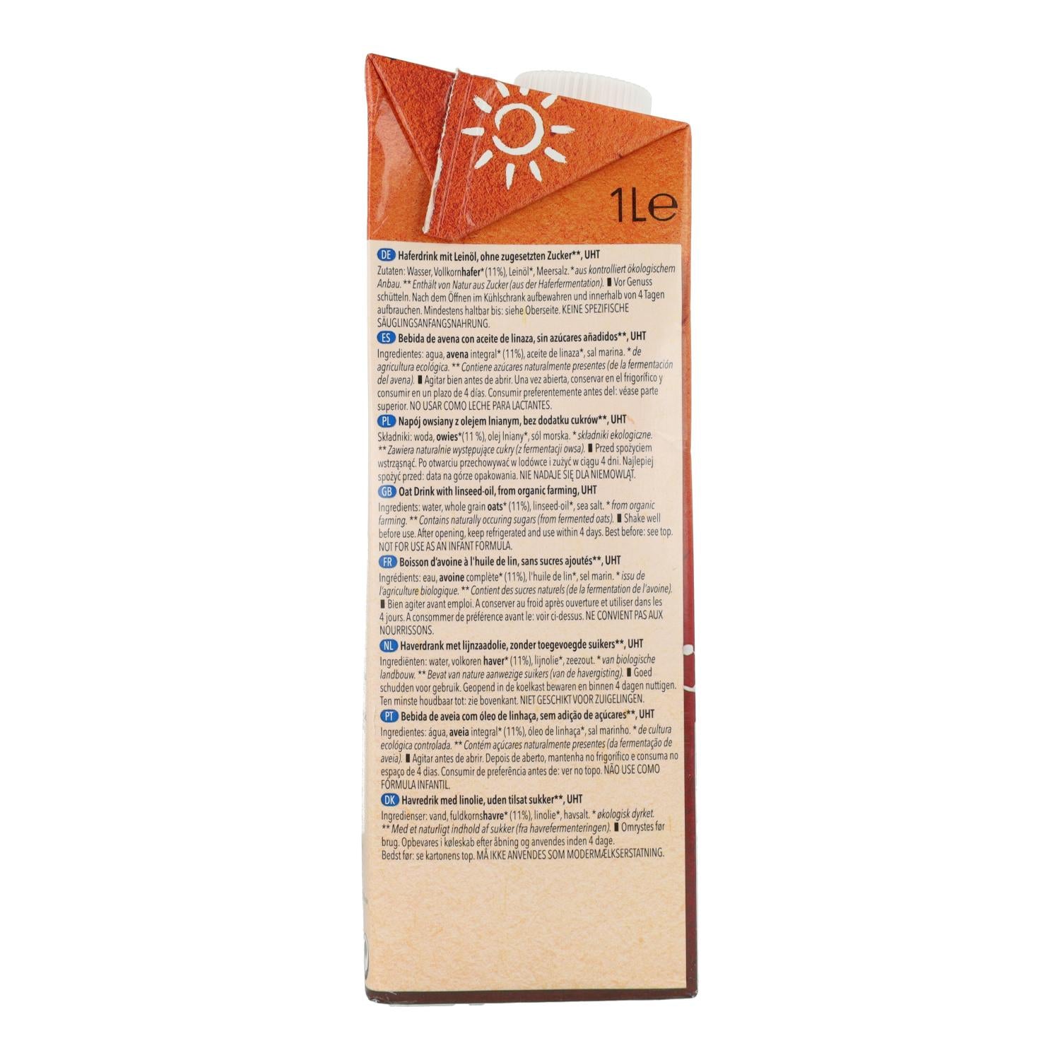 Bebida Avena con Omega 3 BIO Natumi 1 L