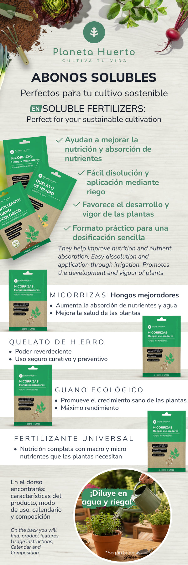 Fertilizzante universale Planeta Huerto Bustina da 5 L
