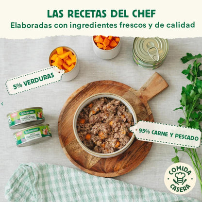Pack 6x Ragut tradicional de ternera y pollo para gatos 6 x 80 g + Regalo: Tapa reutilizable para latas, Wild Balance