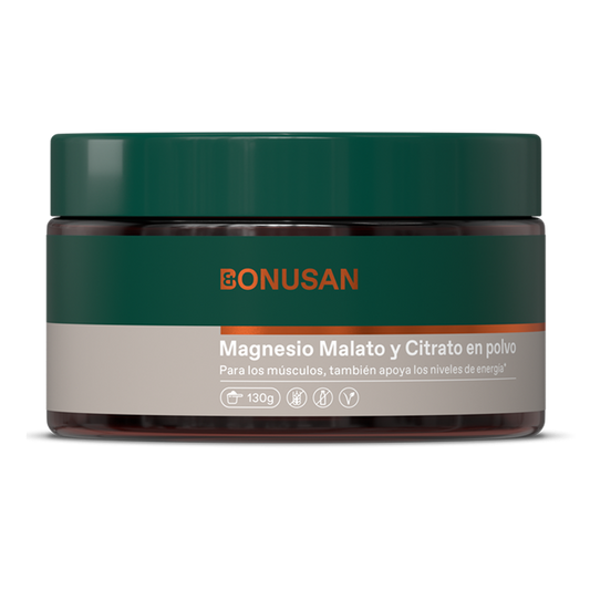 Magnesio Malato y Citrato Bonusan en polvo 130g