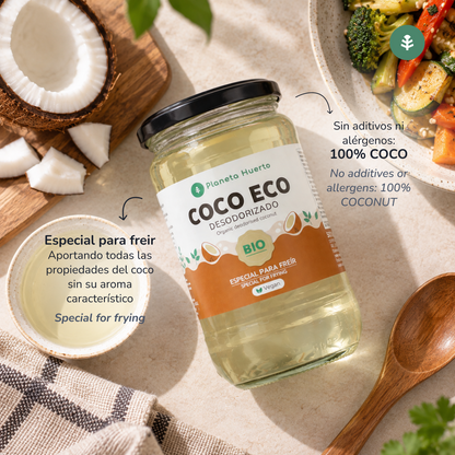 Confezione 3xOlio di cocco biologico deodorato ECO Planeta Huerto 500 ml