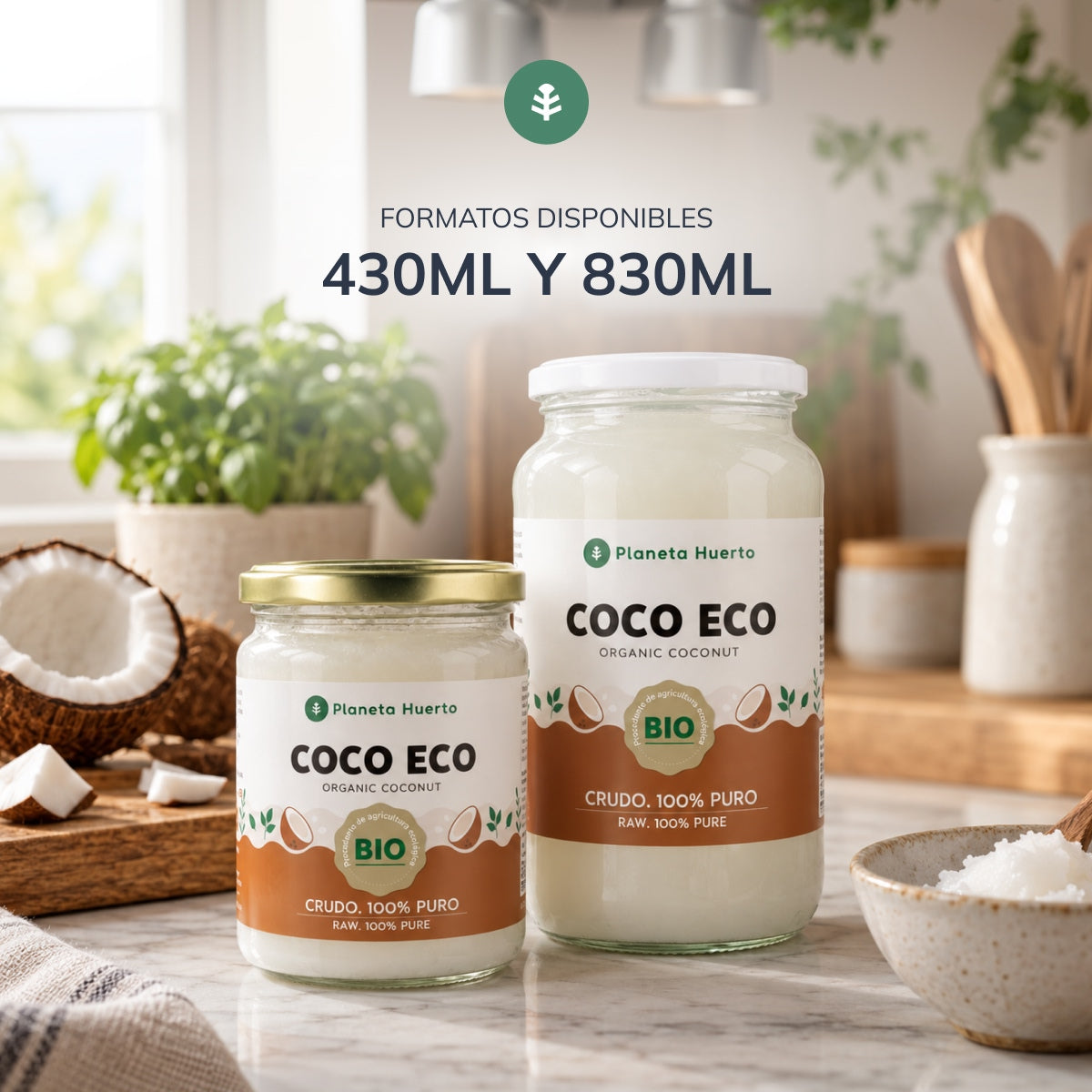 Olio di cocco vergine ECO Planeta Huerto 1L
