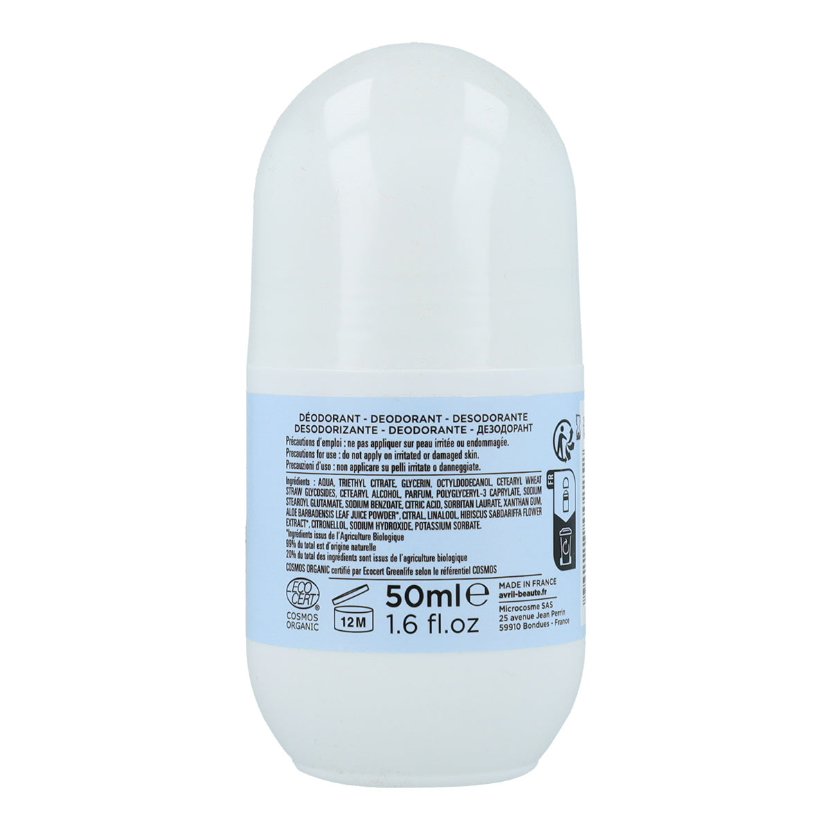 Pack 2x Desodorante orgánico roll-on mujeres Avril 50 ml