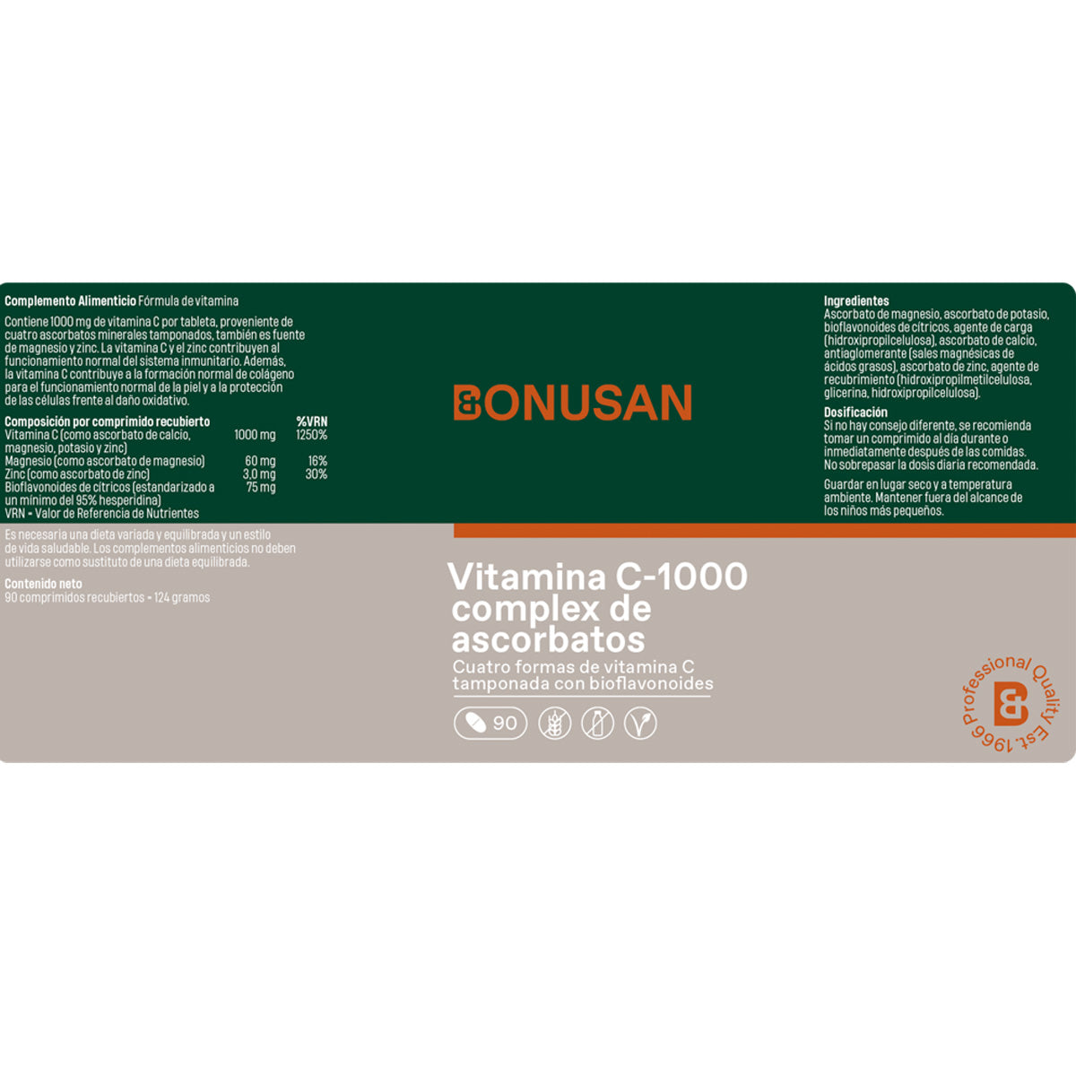 Vitamina C-1000 complex de ascorbatos, Bonusan 30
