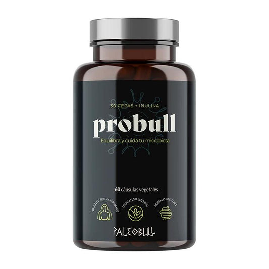Probull probiótico de 30 cepas Paleobull 60 cápsulas
