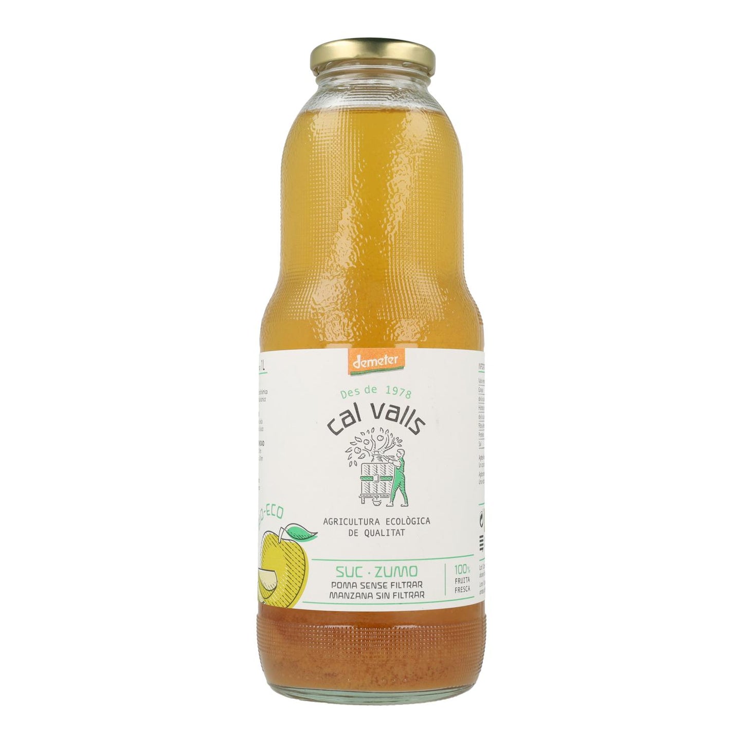 Zumo de Manzana Sin Filtrar ECO Cal Valls, 1 L