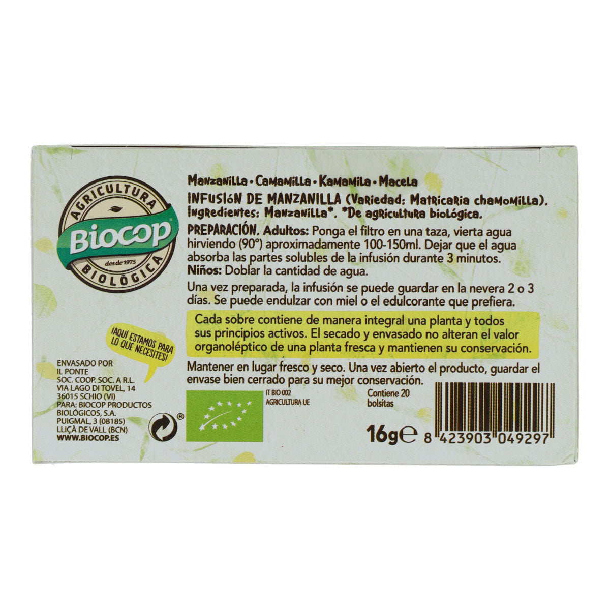 Infuso di camomilla Biocop 20 bustine